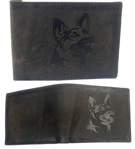 Wolfdog Wallet RFID Men’s Genuine Leather Animal Dog Credit Debit Card Bifold - House Of Fashion Wear