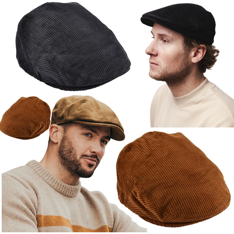 Corduroy Flat Cap Mens Country Cord Hat Men Lightweight Summer Winter Brown Caps - House Of Fashion Wear