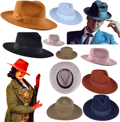 Mens Fedora Hat Gladwin Bond Grace Snap-Brim Wool Wide Trilby Men Al Capone Hats - House Of Fashion Wear