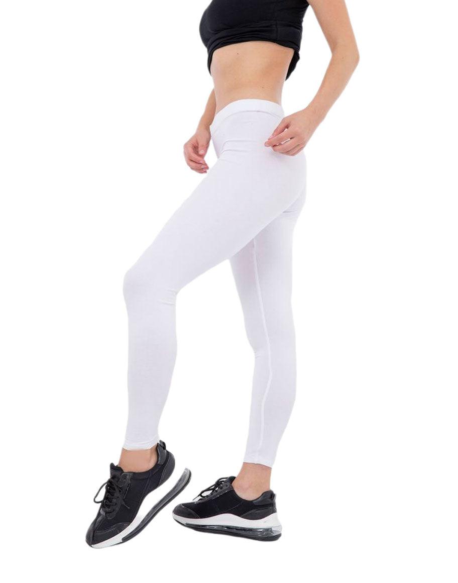 Ladies White Leggings Summer Plain Stretchy Soft Elasticated Full Length  Viscose