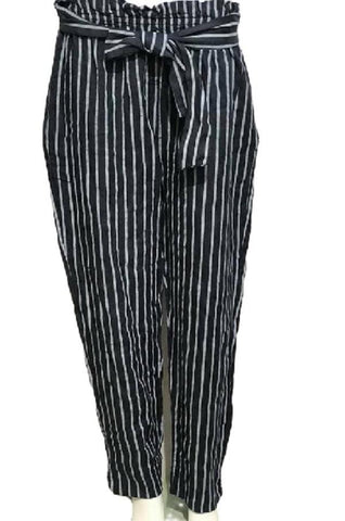 Women Italian Navy & Grey Linen Trousers Laginlook 2 Pocket Boho Pants Plus Size - House Of Fashion Wear