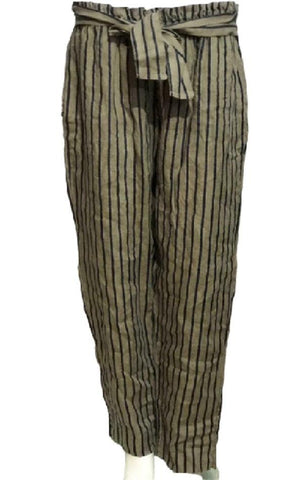 Ladies Italian Mocha Linen Trousers Plus Size Women Laginlook 2 Pocket Boho Pants UK 16-18 - House Of Fashion Wear