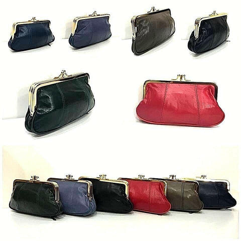 Real Leather Wallet Pouch Purse Big Coin  Super Soft Women Clip Top Ladies - House Of Fashion Wear