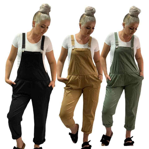 Ladies Jumpsuit Dungarees Italian Whit T-Shirt 2 Pocket Front T Comfy Cotton Womens Tracksuit - House Of Fashion Wear