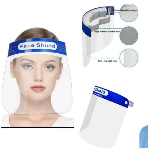 Unisex Face Shield Full Face Visor Protection Mask ppe Shield Clear Plastic Transparent - House Of Fashion Wear