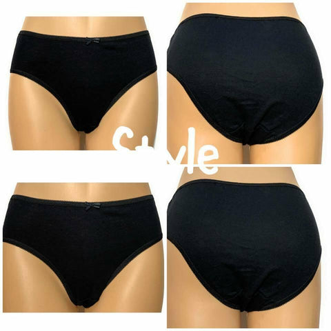 Womens Ladies Underwear Bikini Briefs 100% Cotton Maxi Size Comfort Fit 3/6/12 Pack - House Of Fashion Wear