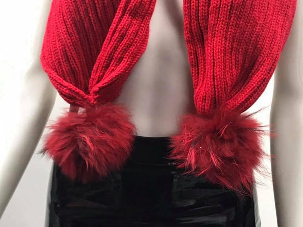 Women Pom pom Scarves Ladies Winter Big Scarf Stole Fur Plain Shawl Wraps Warm - House Of Fashion Wear