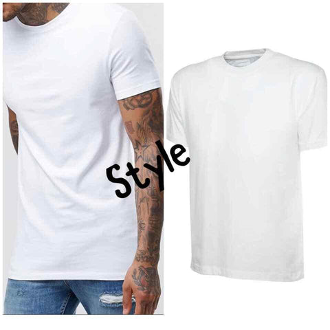 Men T-shirt White Summer Plain Cotton Gym Athletic Training Tee Top S M L XL 2XL - House Of Fashion Wear