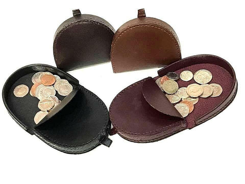 Real Leather Coin Tray Purse Wallet Men Gents Small Change Small Pocket 100% - House Of Fashion Wear