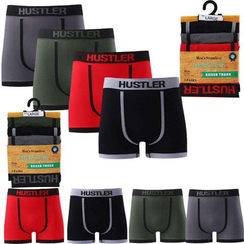 Mens 3 Pairs Seamless Boxer Shorts Underwear Trunks Briefs Mens Hustler Shorts - House Of Fashion Wear