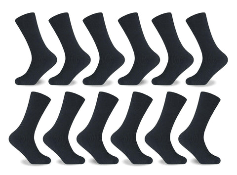 12 Pairs Mens Black Non Elastic Comfortable Socks Cotton Sports Socks Running Socks Full Casual Socks Sneakers Socks Flats Boat Shoes Loafers 6-11 - House Of Fashion Wear