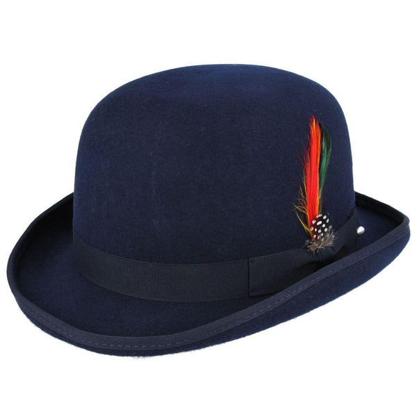 Men's Bowler Hat Wool Felt , Bowler Hat, Unisex Wool Felt Hat, 100%Wool Felt Bowler Hat, Classic Bowler Hat, Removable Feather,Any Occasions - House Of Fashion Wear