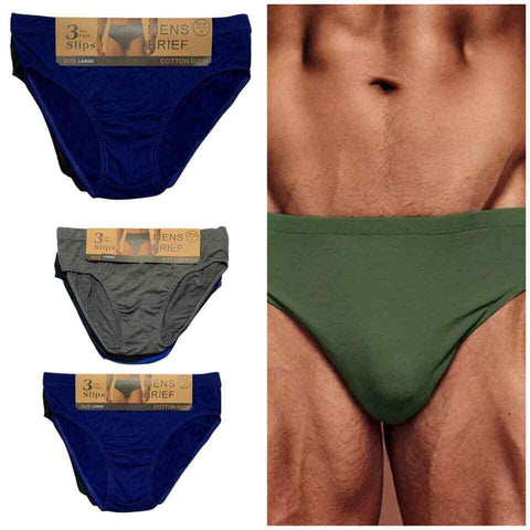 Men's Boxer Shorts Underwear 3 Pack Plain Rich Cotton Mix Brief Assorted Colours - House Of Fashion Wear