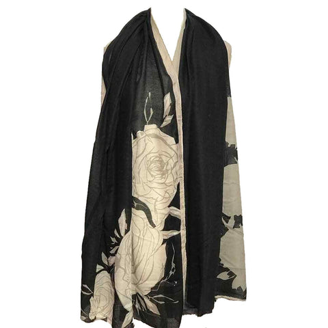 Ladies Feather Print Scarf Foil Winter Shawl Pashmina Stole Blanket Wrap Animal Scarves Size 162 Cm X 72 Cm - House Of Fashion Wear