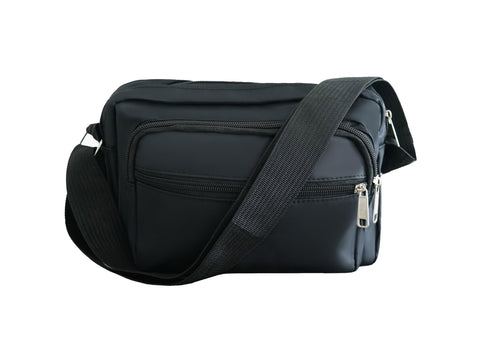 Womens Multi Pocket Casual Crossbody Bag Shoulder Messenger bag Handbag for Daily Use Slightly Paterproof Plain Black Bag - House Of Fashion Wear