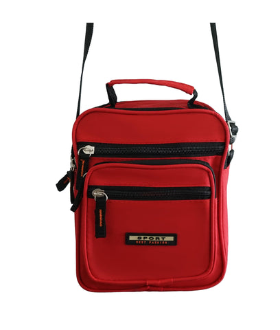 Mens Ladies Plain Red Messenger Shoulder Canvas Travel Utility Work BAG Cross Body Functional - House Of Fashion Wear