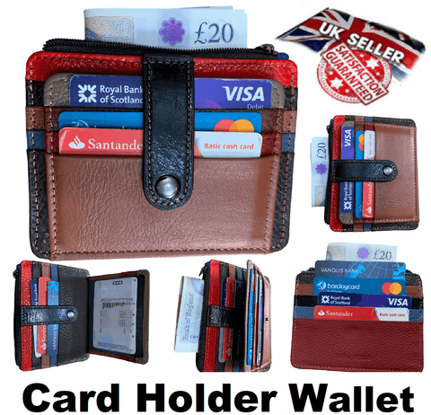 Men's Leather Wallet Credit Card Holder Unisex Assorted Debit Coin Travel Flat Purse - House Of Fashion Wear