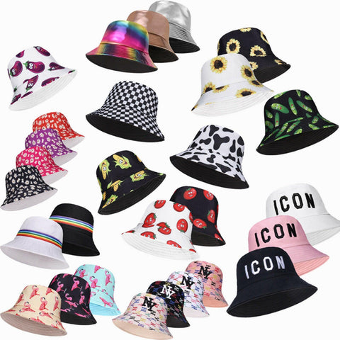 Bucket Hats Festival Sun Summer Colour Beach Cap Bright Winter Fishing Unisex Cotton Hat - House Of Fashion Wear