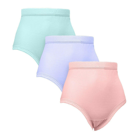 Ladies Underwear Knickers Briefs Underpants 3 Pairs 100% Cotton Maxi Briefs Womens Assorted Colors Nickers Pastel Panties UK Wms-Xxxos - House Of Fashion Wear