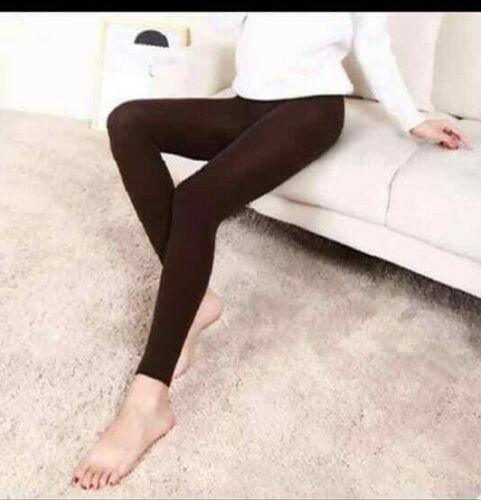 Womens Brown Leggings Summer Plain Stretchy Soft Elasticated Viscose Full Length - House Of Fashion Wear