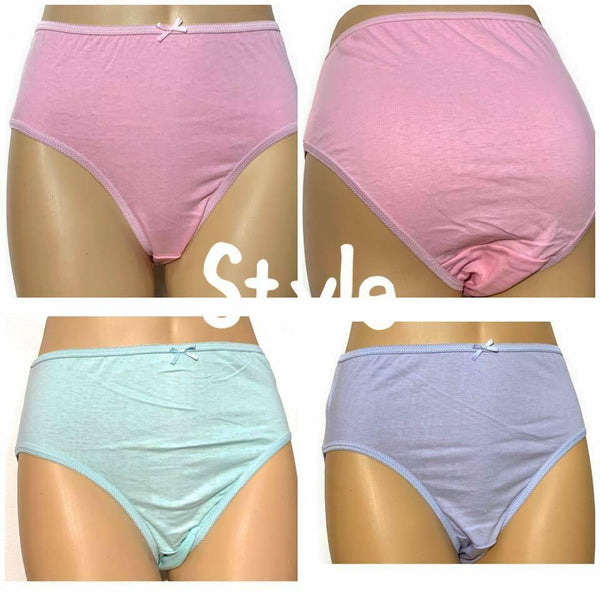 6 12 PACK Girls Briefs, 100% Cotton Knicker Comfort Fit Underwear
