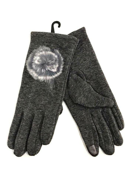 Women Ladies Thick Fleece Gloves Warm Thermal Fur Lined BIG Pom Pom Winter Glove - House Of Fashion Wear