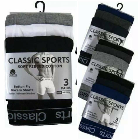 Men's Boxer Shorts Underwear 3/6 pairs High Quality Plain Rich Cotton M L XL XXL - House Of Fashion Wear