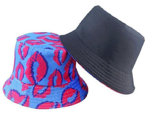 Lips Blue Bucket Hat Printed Hats Adults Celebrity Summer Hat Beach  Festival One Size Unisex “Lips” Cotton Sun Fishing Travel Hats